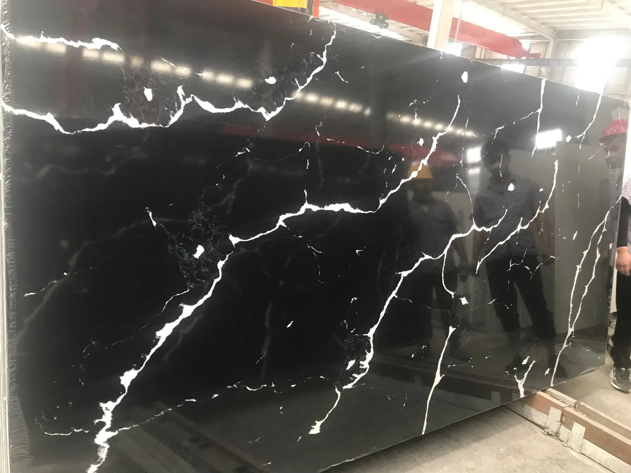 Artificial Quartz Stone Black Marquina Ideal for Kitchen Counter Tops Vanity Tops