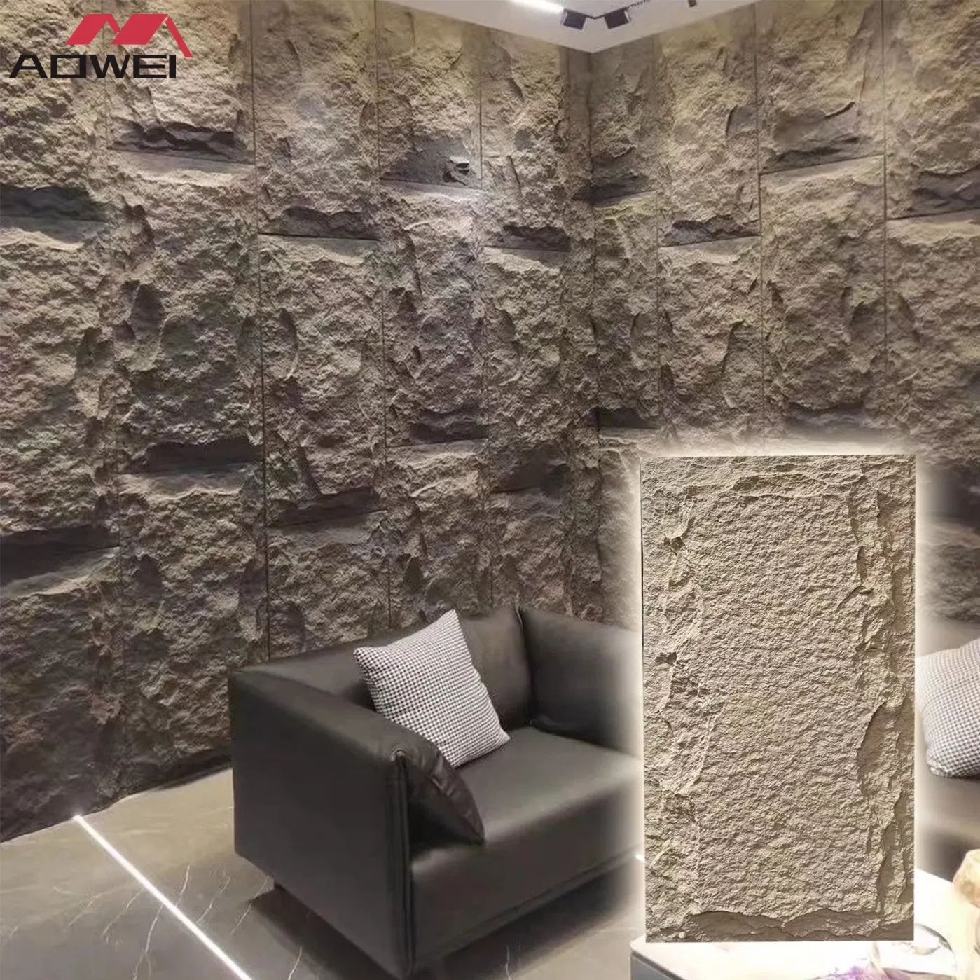 Natural Stone Texture Interior Decoration PU Wall Panel Ideal for Home Decor