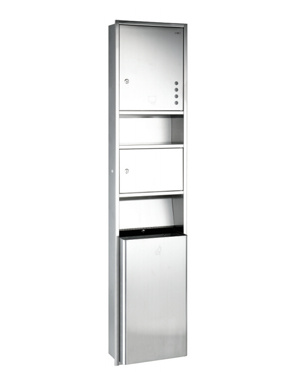 Bathroom Accessories Stainless Steel 2 in 1 Recessed Paper Towel Dispenser with Bin