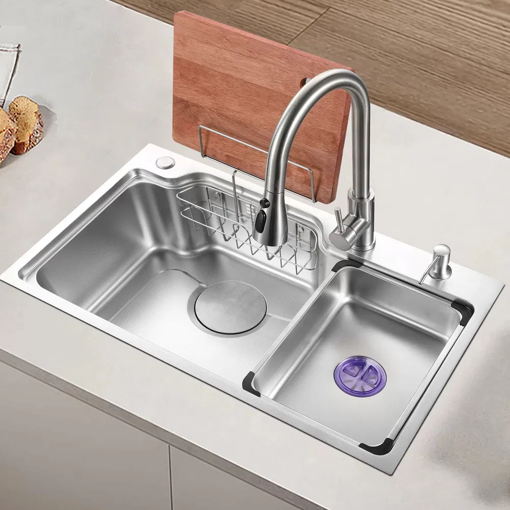 30-Inch Custom Stainless Steel Single Bowl Kitchen Sink with Rice Embossing Design