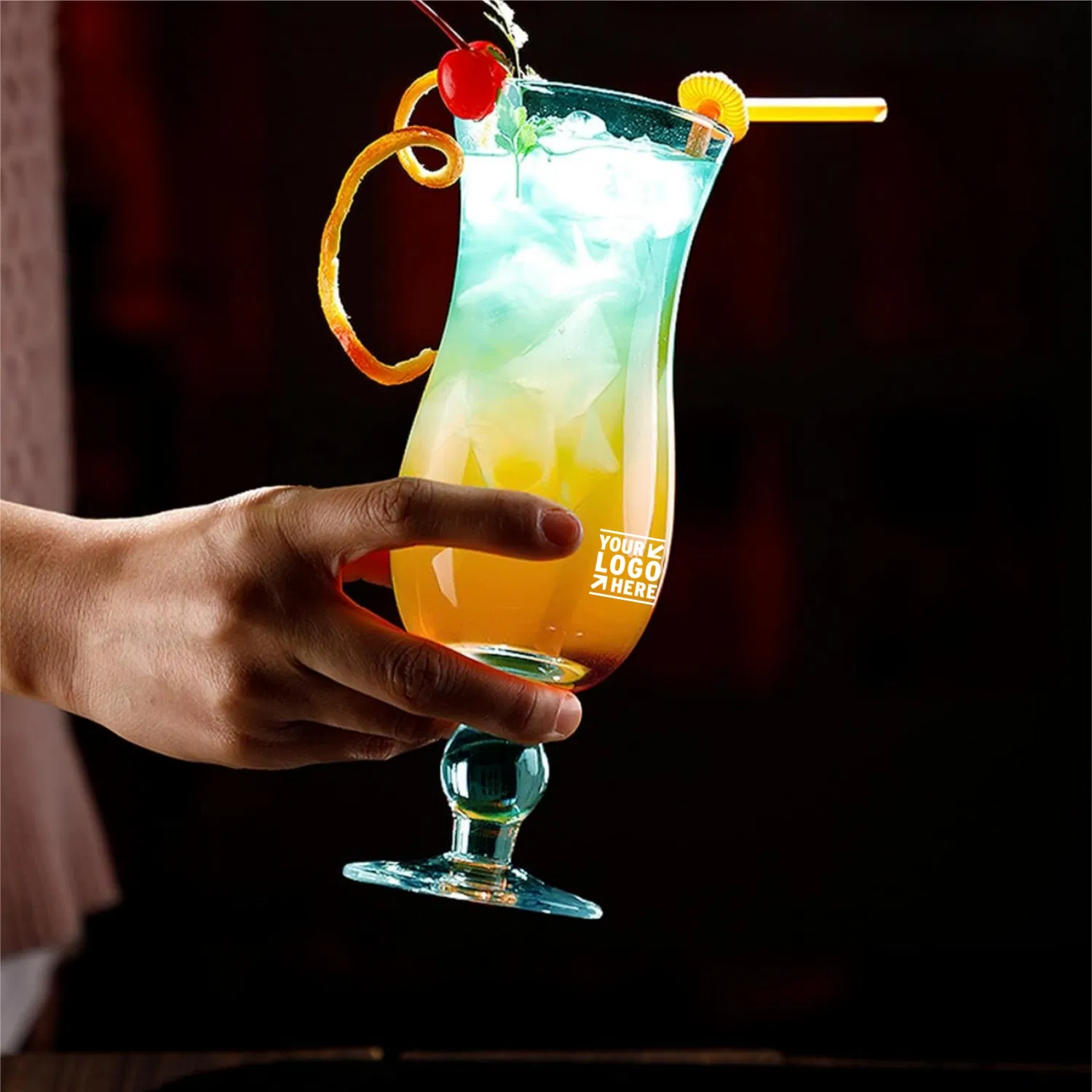 Hurricane Glass Cups for Juices, Cocktails, Full-Bodied Beer, Tropical Drinks, Water, Beverages