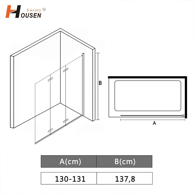 New Design Space Saving Sliding Bathtub Screen with Pivot Wall Aluminum