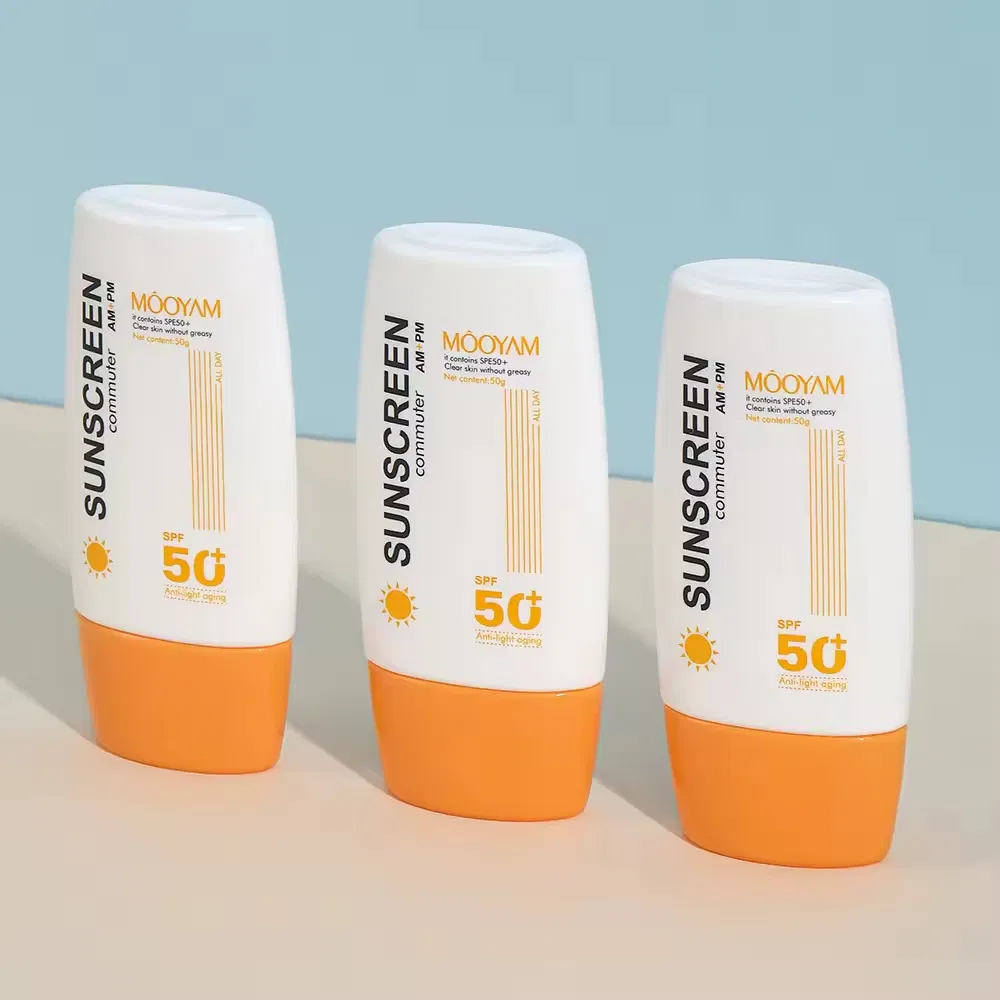 Natural Hydrating Sunscreen Lotion Private Label Skin Tint Sun Screen for Face Long Wear Custom Travel Size SPF 50 Sunscreen