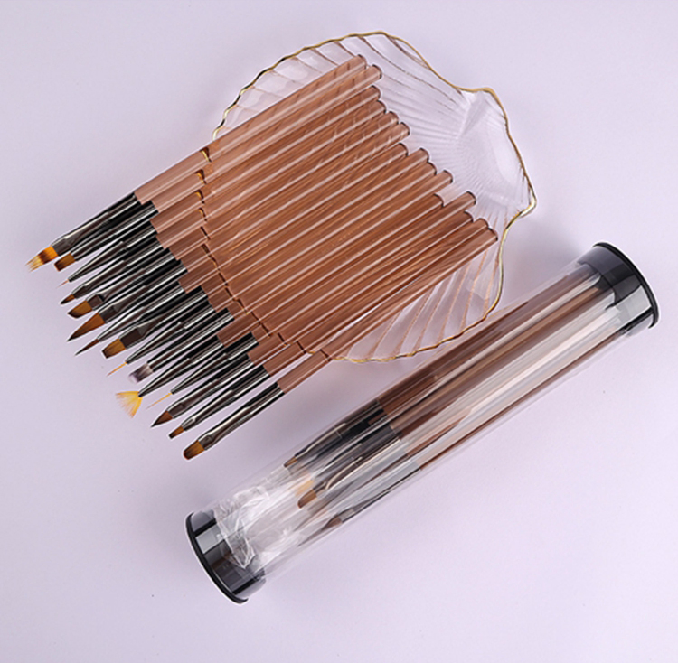 Hot Selling Multifunctional Nail Brush Set OEM Acrylic Brown Nail Brush