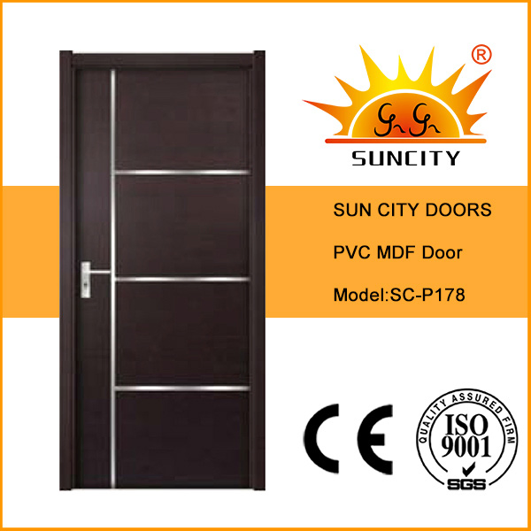 PVC Interior Solid Wood Panel Patio Door with Edge