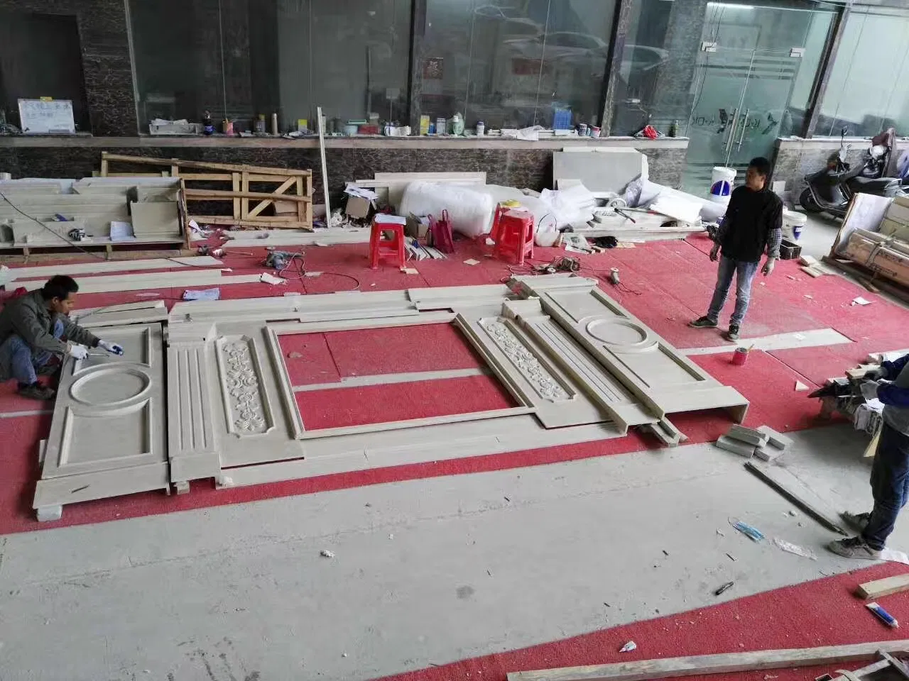 Customized Size Polished Marble Stone Floor Tile Water-Jet Medallion Design for Wall/Floor