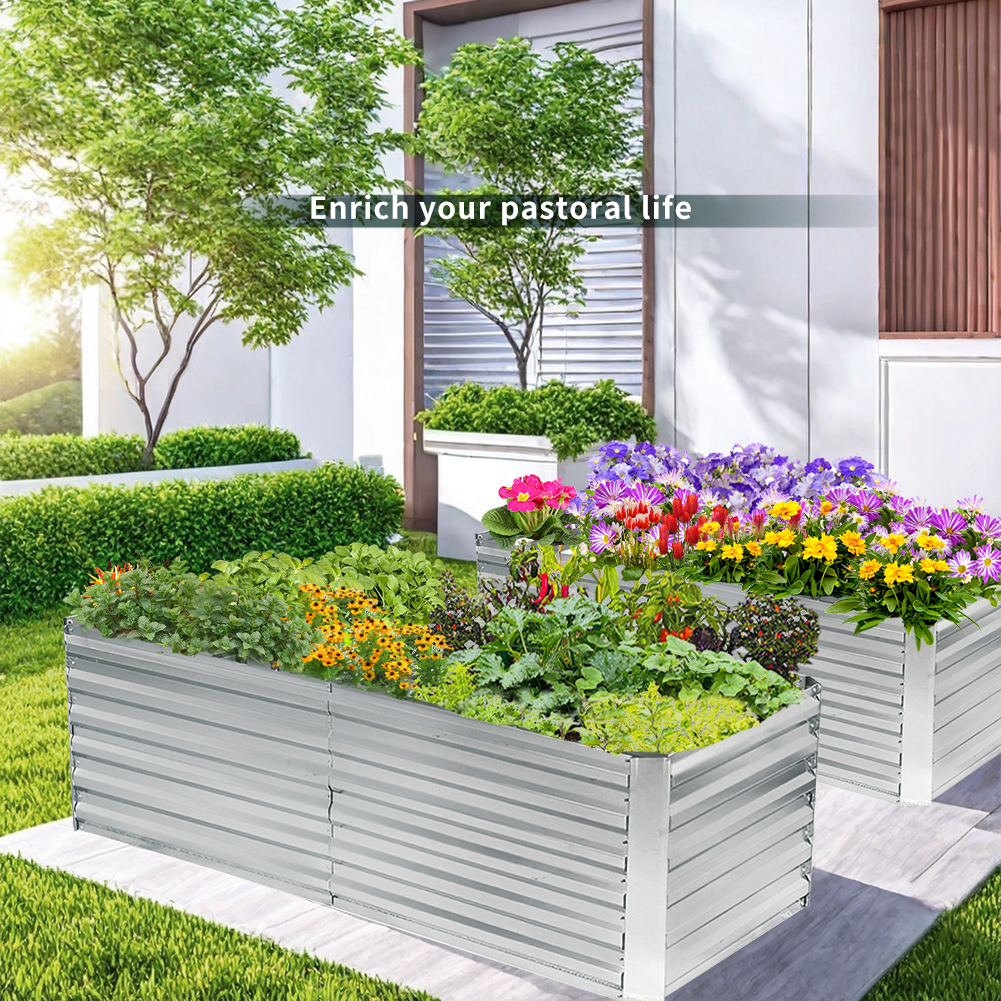 Грядки приподнятые оцинкованные прямоугольные для огорода