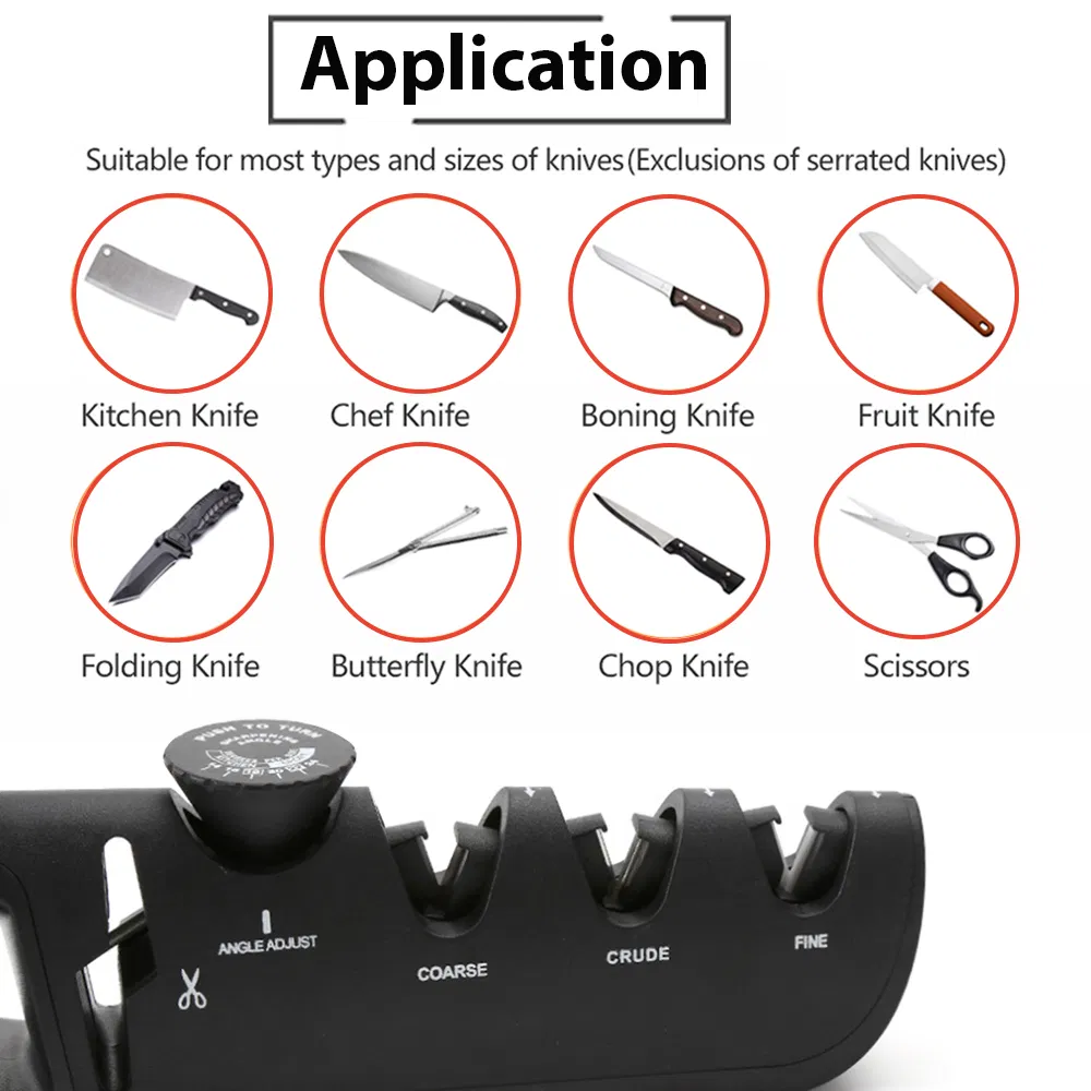 Adjustable Angle Sharpener Knife Sharpener Scissor Sharpener Rolling Knife Sharpener Steel Coarse Fine Knife Sharpener
