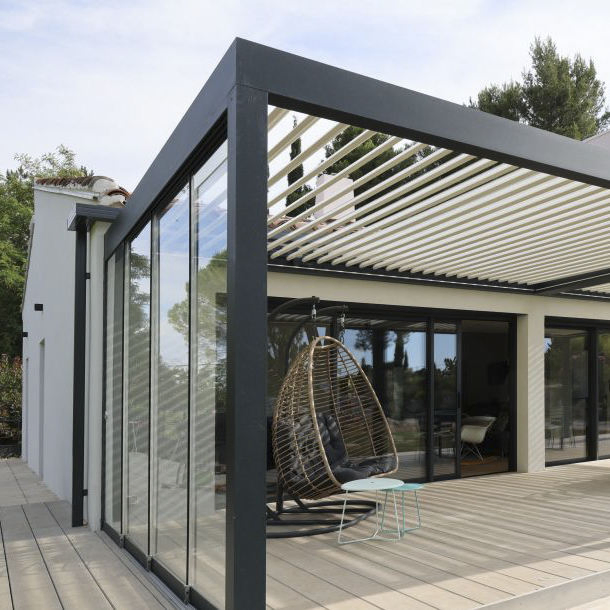 Durable Aluminum Glass Pergola and Canopy Structure