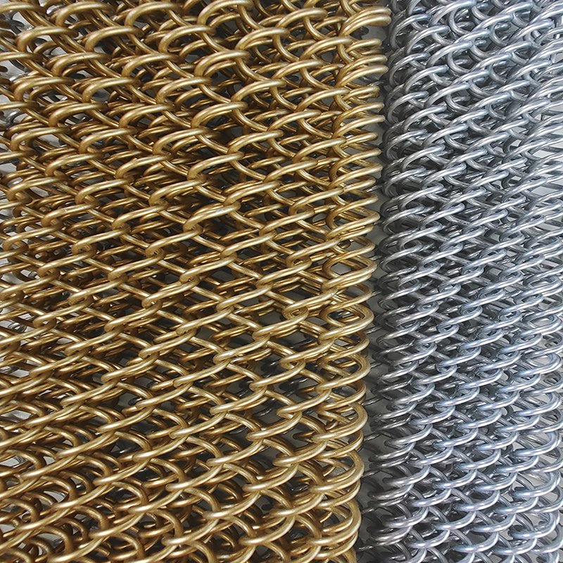 Decorative Space Divider Interior Gold Color Cooper and Brass Multi-Color Metal Chain Link Lightweight Metal Coil Drapery Aluminum Screen Curtain for Home