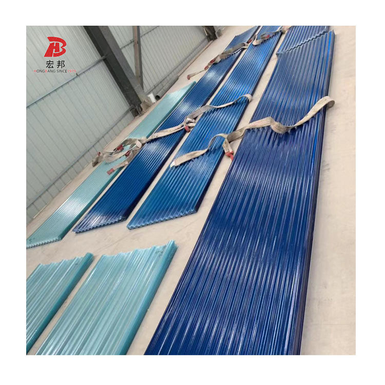 Industrial UV Resistant FRP Trapezoid Wave Roofing Sheets Blue Fiberglass Sheet