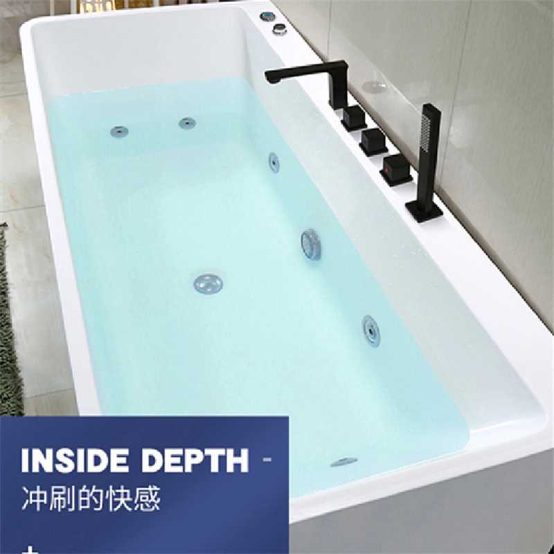 Acrylic Rectangular Massage Bathtub Copper Luxury Hot Tub for Pools Bathtubs Whirlpools Manufacture