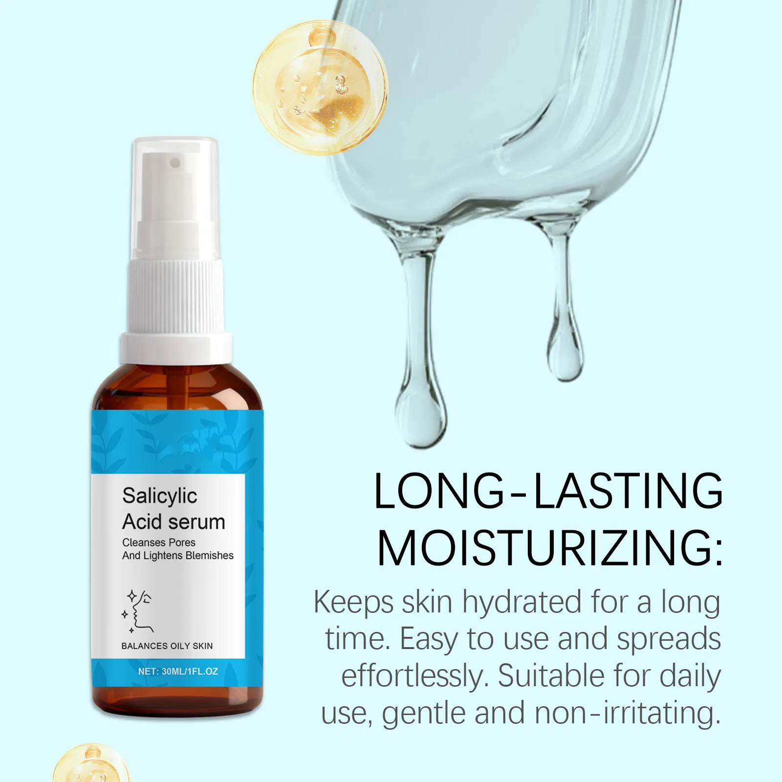 Private Label Organic Facial Mist Moisturizing Salicylic Acid Facial Spray for Skin Care Repairing