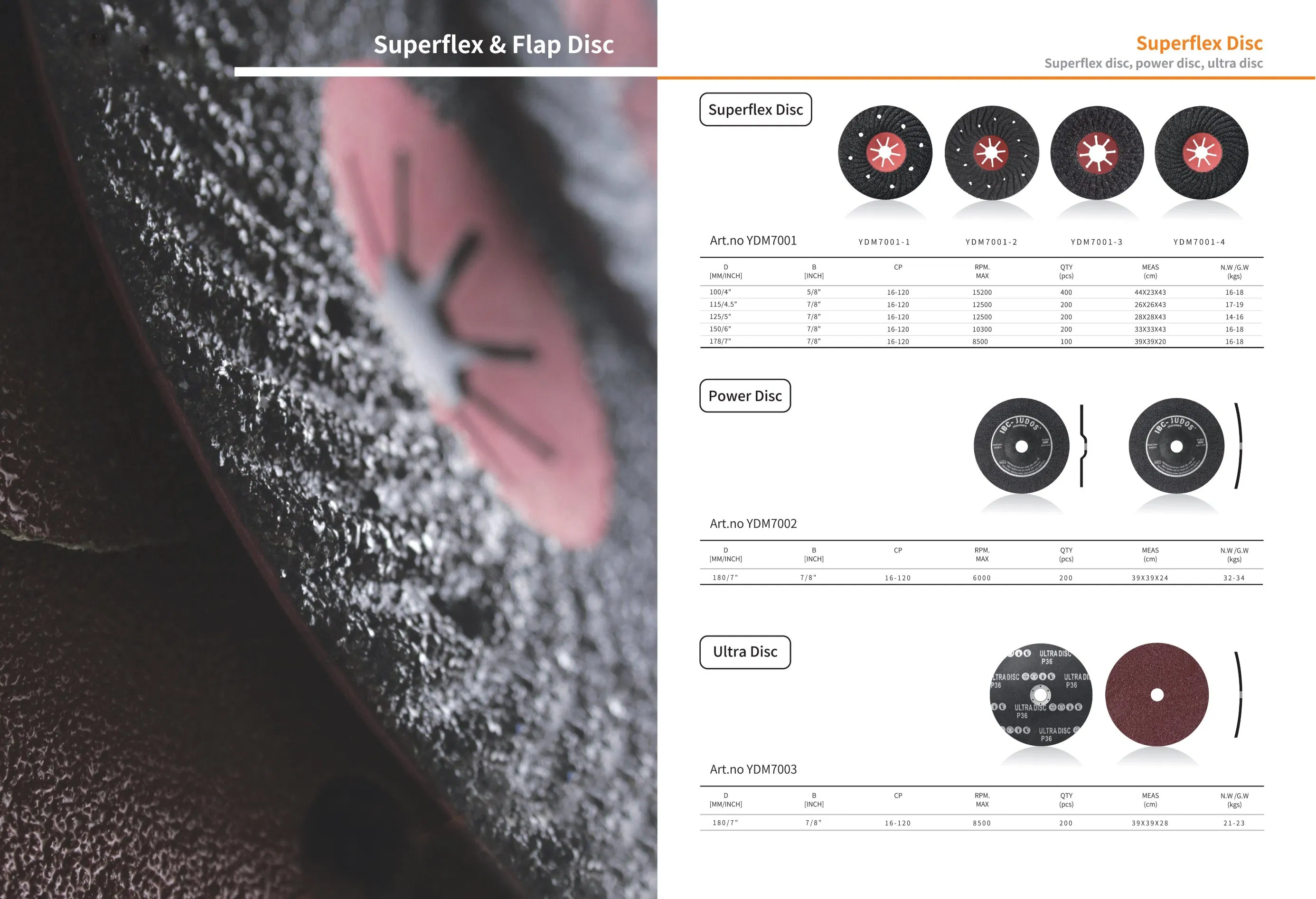 Turbo Abrasive Flap Disc Pack of 10 - 36/60 Grit Grinding Disc