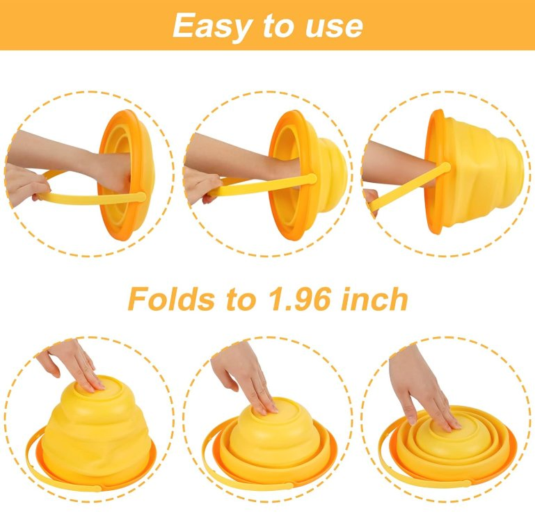 Silicone Collapsible Foldable Beach Bucket Beach Toys for Camping and Fishing