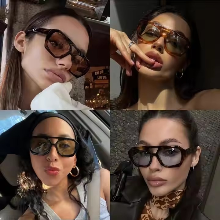 Lucky Aviation Double Bridge Vintage Sun Glasses Custom Brand Logo Shades Fashion Women Men Designer Sunglasses