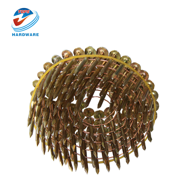 Factory Supply Galvanized 1-1/4'' 0.120'' Smooth Shank Coil Roofing Nails for Construction