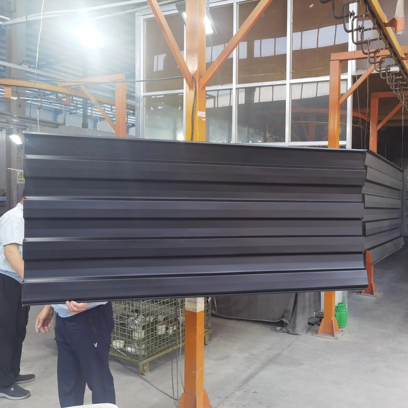 Black Galvanized Steel Fence Corrugated Steel Privacy Fence Garden Fence