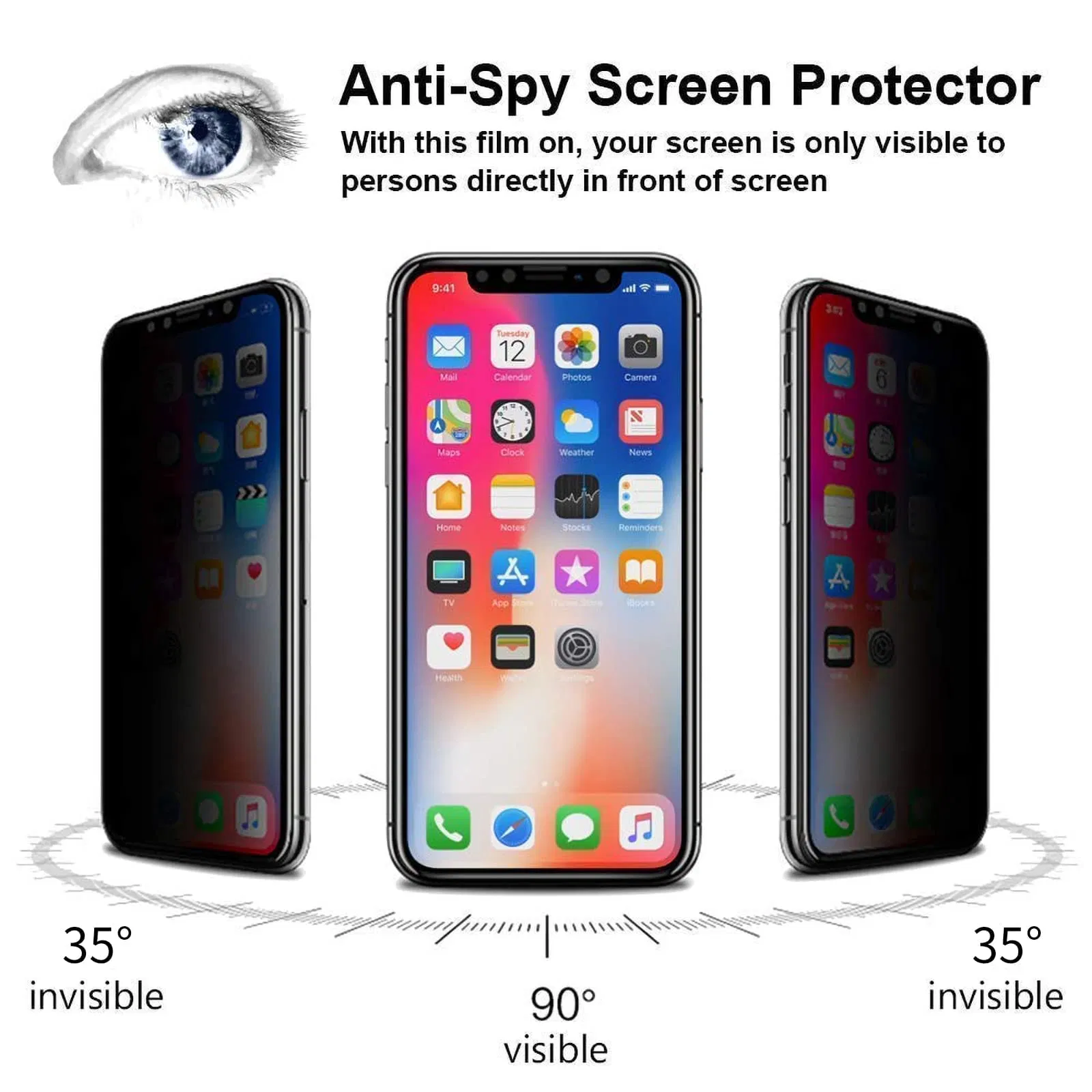 Защитное стекло с приватностью для iPhone 11/XR