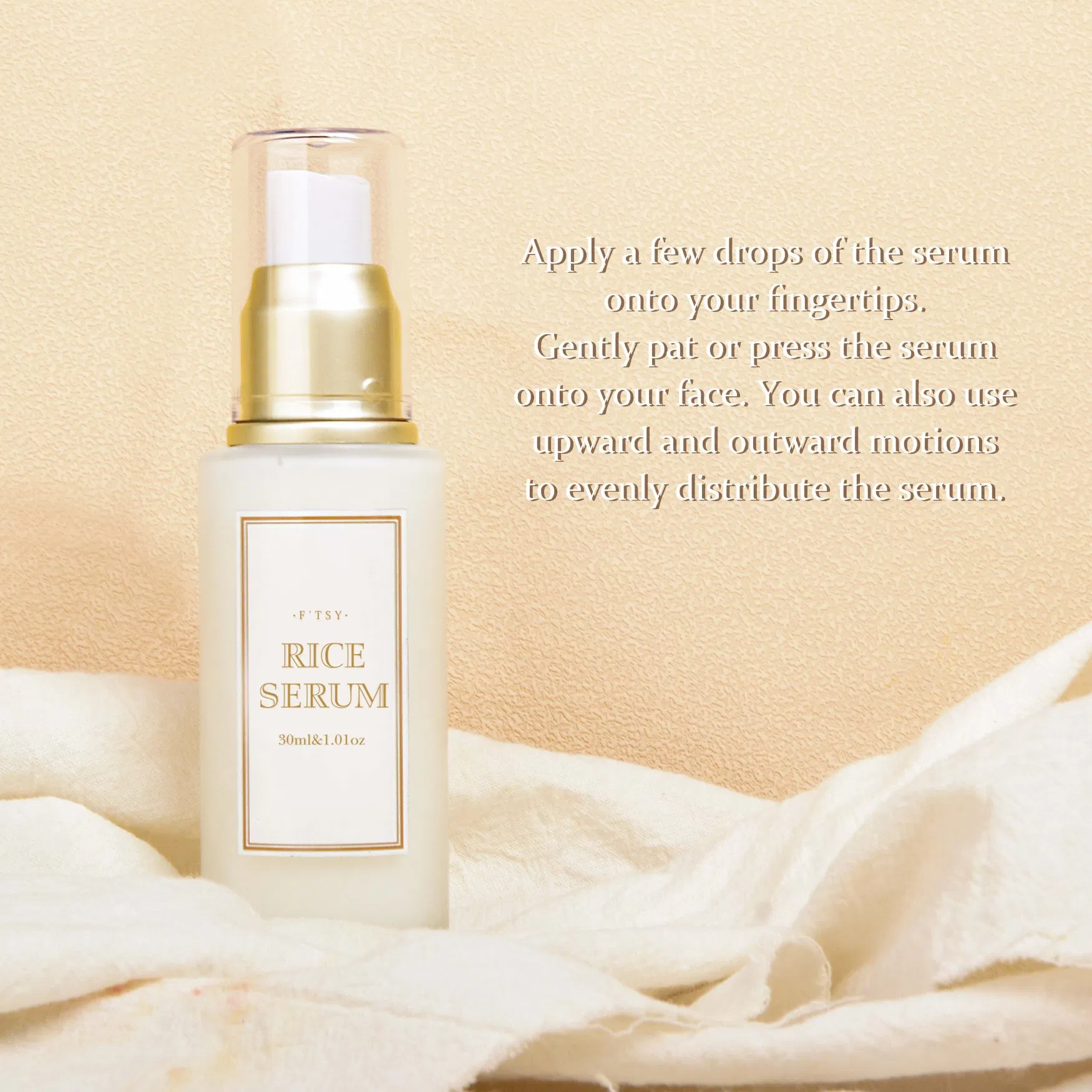 Private Label Rice Serum Customized Logo Whitening Vitamin B Nourish Blemishes Healthy Glow Rice Face Serum