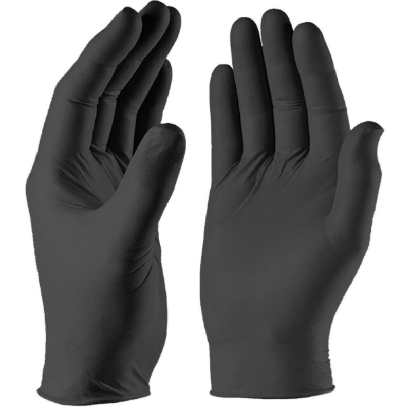 Bulk Nitrile Gloves Black Diamond Texture - Heavy-Duty Rip-Resistant & Disposable