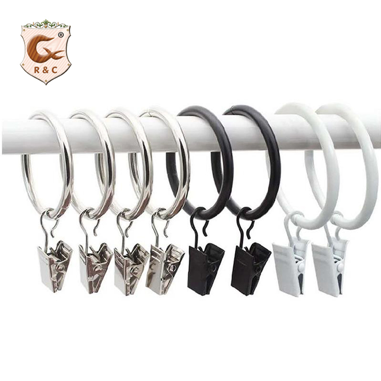 Modern Double Nickel Hooks Shower Curtain Rings Bathroom