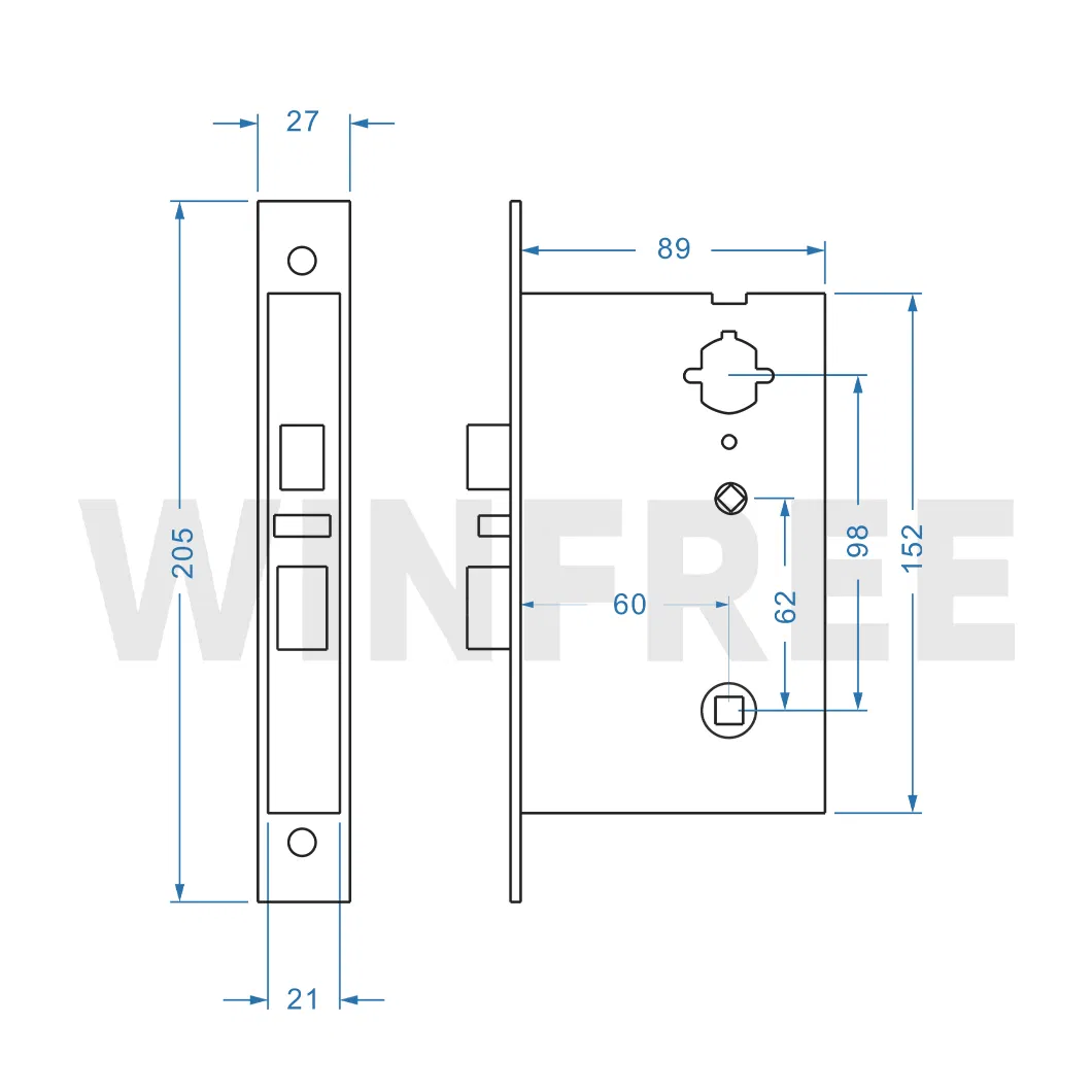 Gold Color RFID Card Key Electronic Lock for Hotel Room