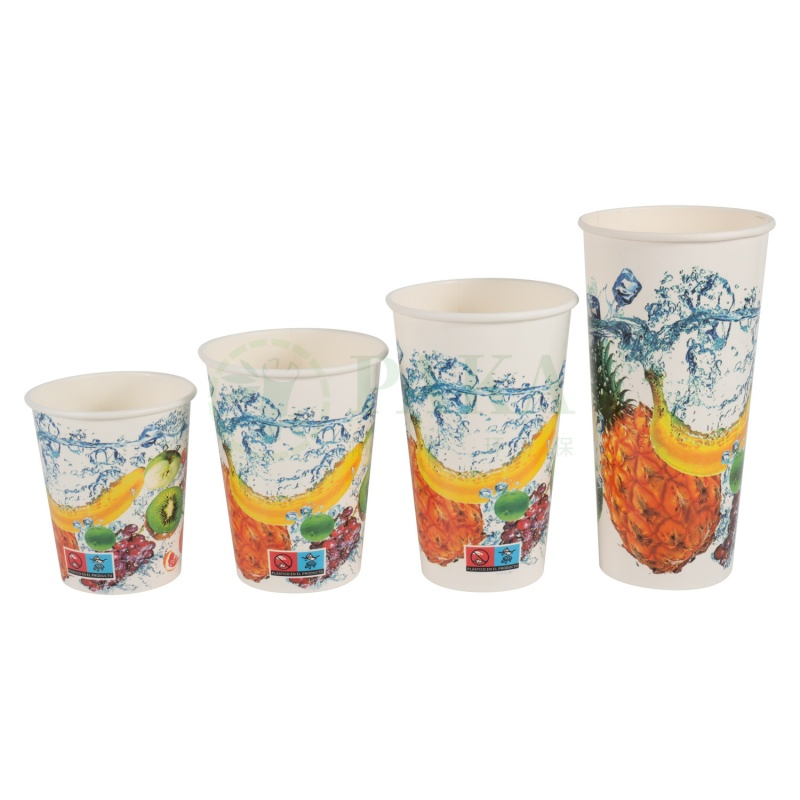Бумажный стакан 16oz для холодных напитков с крышкой