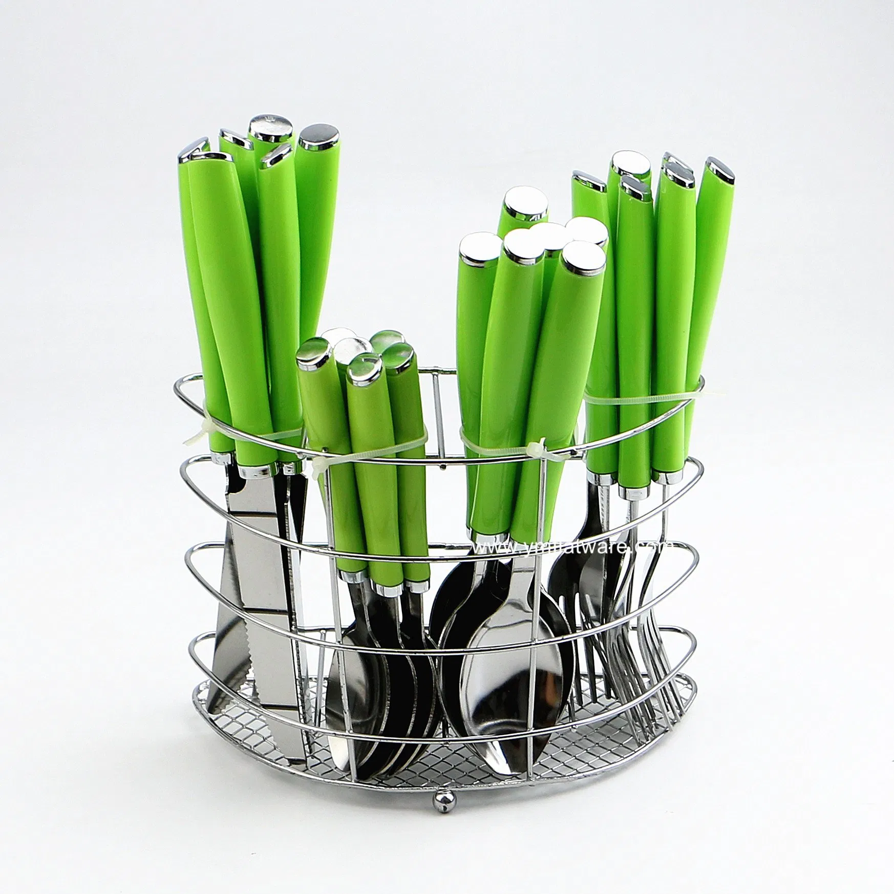 24PCS Cheap Stainless Steel Tableware with PVC Box