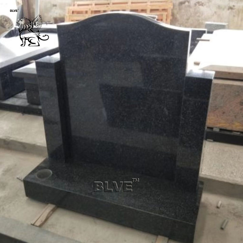 Factory Wholesale Modern Design Black Color Granite Monument Large Solid Natural Stone Tombstone