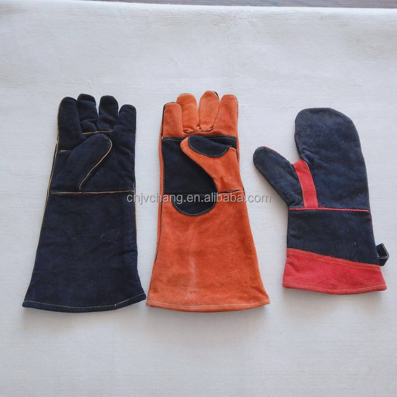Premium Heat Resistant BBQ Gloves - Durable Cowhide Leather Mitts