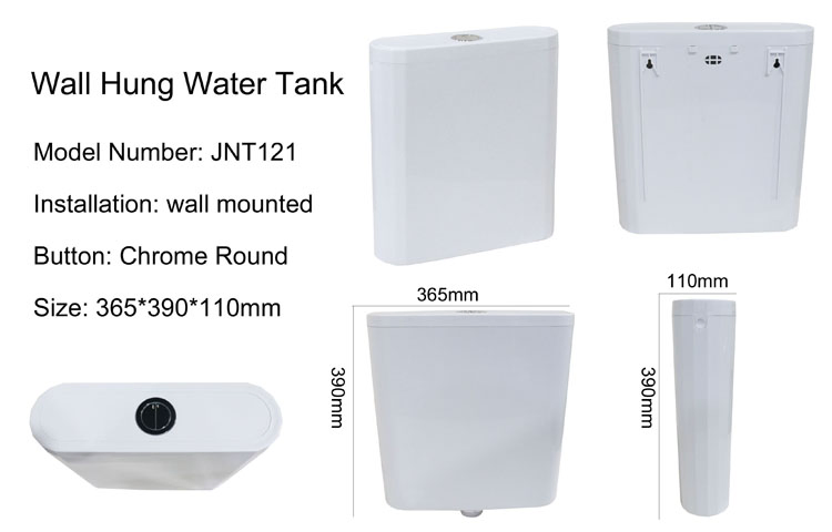 Fashion Design Water Saving Wall Hung Plastic Dual Flush Toilet Cistern