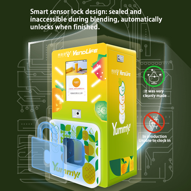 Automatic Commercial Smart Desktop Mini Fresh Fruit Cup Protein Shake Smoothie Blender Maker Vending Machine Frozen Fruits