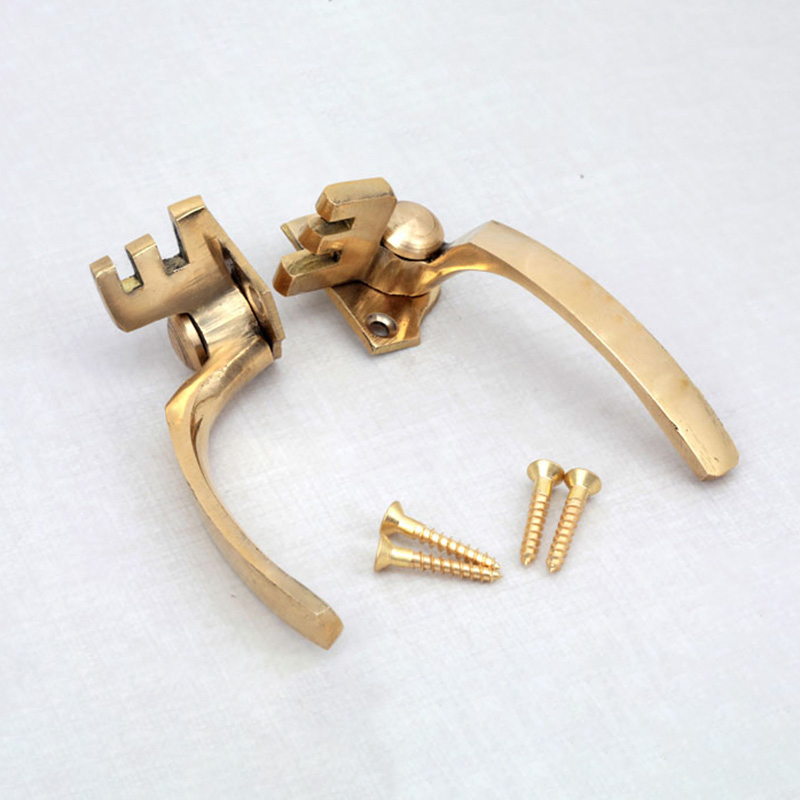 European Solid Brass Casement Fastener Window Hardware Ironmongery Handle Antique Bronze Old Barn Door Window Handle