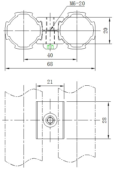 Aluminum Profile Joint Hardware Connector Lean Fittings for 28mm Aluminum Pipe