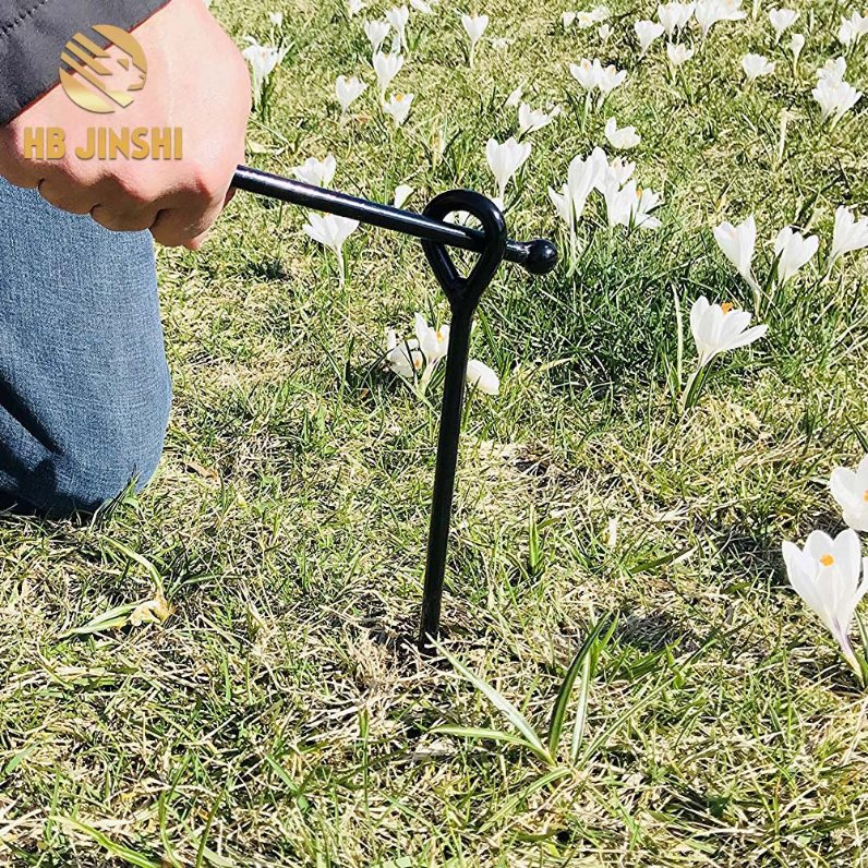 15"X3"Heavy-Duty Powder Coated Red Color Concrete Post Earth Helix Ground Screw Pole Anchor