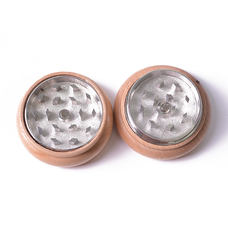 Portable 55mm Bamboo Wooden Herb Herb Tobacco Grinder