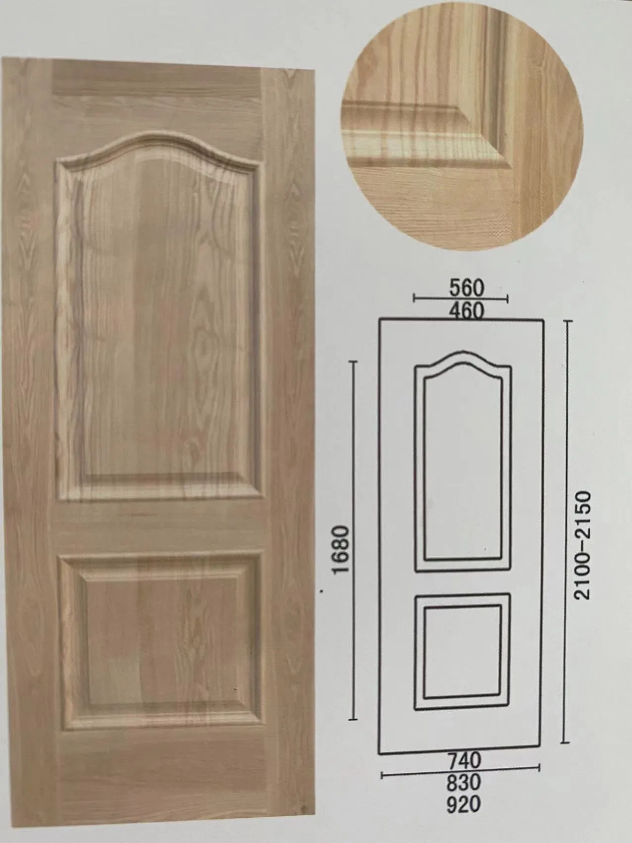 White / Wenge / Wood Veneer / Melamine Moulded HDF Door Skin