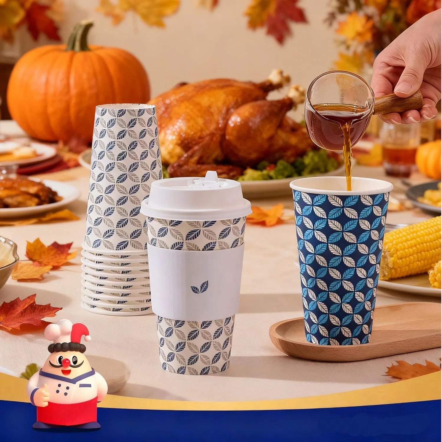 Бумажные стаканчики 16 oz для горячих напитков