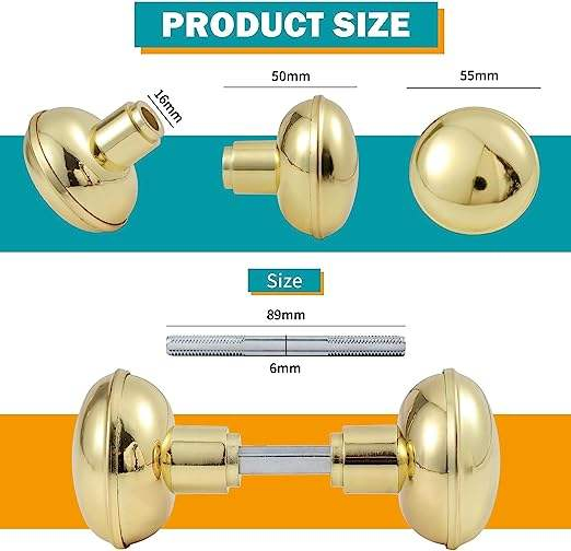 Keyed Indoor Mortise Keyed Lock Set with Gold Steel Knob Fits 1-3/8 in to 1-3/4 in. Interior Doors, Glass Door Knob
