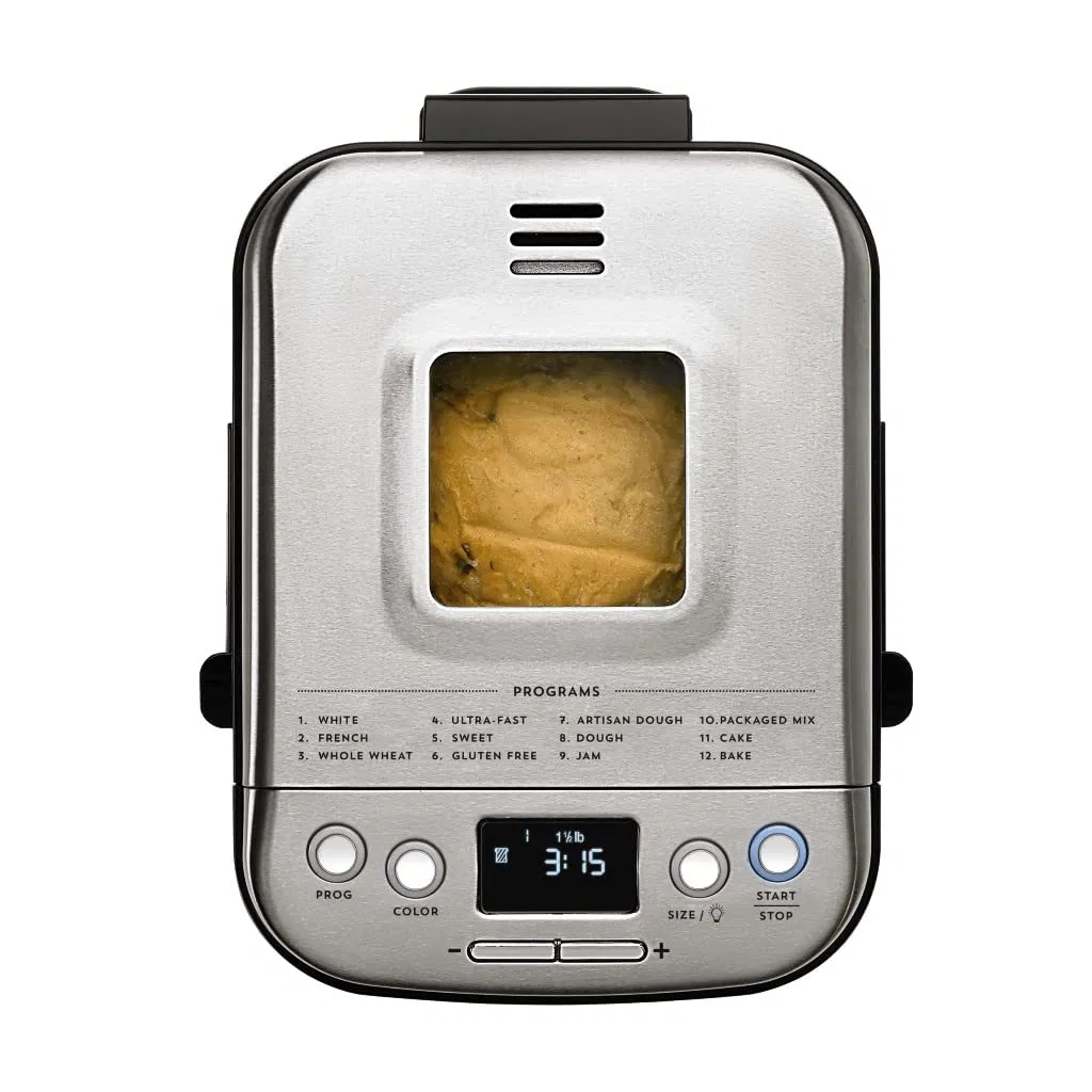 Machine Compact Automatic Customizable Settings Silver Black Bread Maker