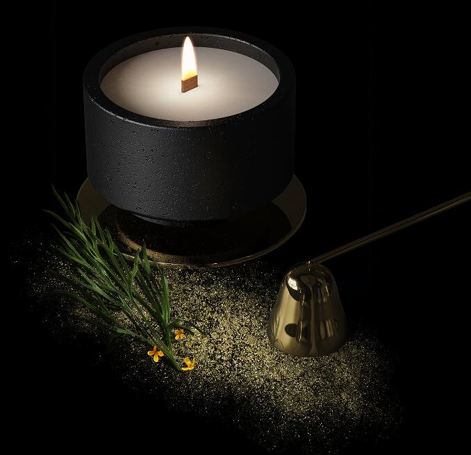 Luxury Cement Soybean Wax Wood Core Scent Fragrance Candles