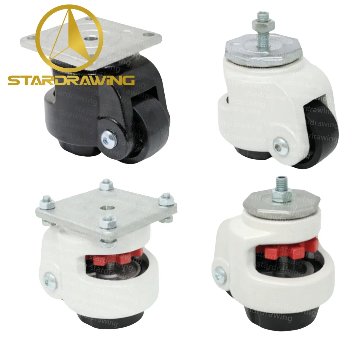 Stardrawing 110/600/1300/2200 Lbs Leveling Caster Wheel Adjustable Leveling Casters