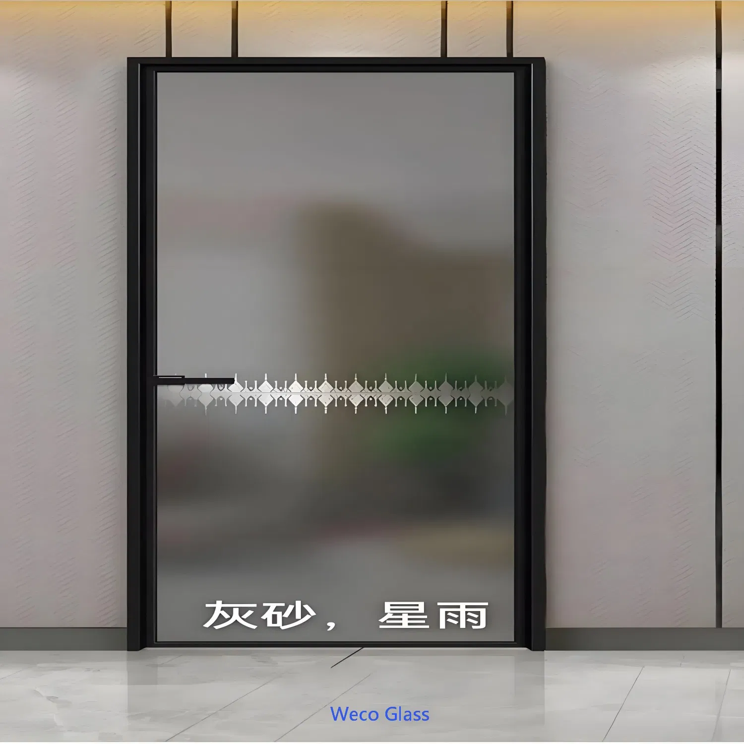 5mm 6mm Tempered Frosted Clear Grey Acid Etched Glass for Bathroom Doors.