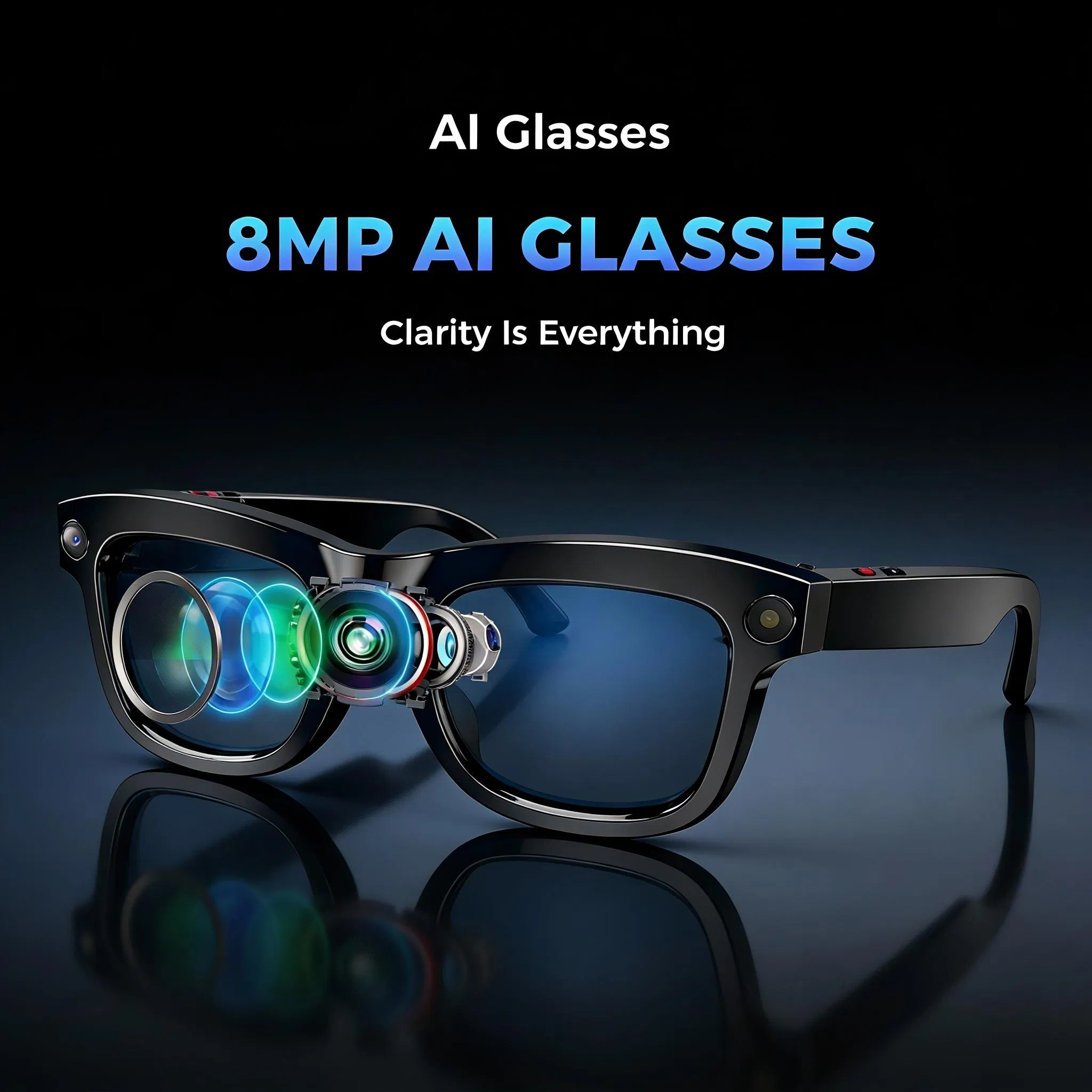 HD Smart Travel Glasses Featuring Voice Assistant and Bluetooth Translation