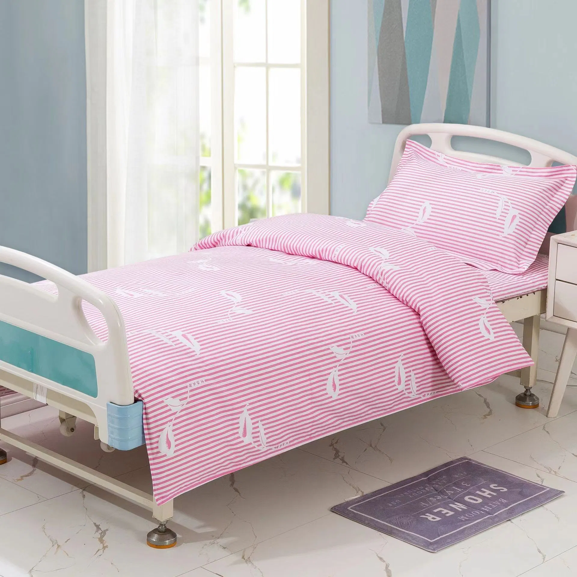 China Origin Poly Cotton Hospital Bed Sheet 1.8*2.0 Skin Friendly