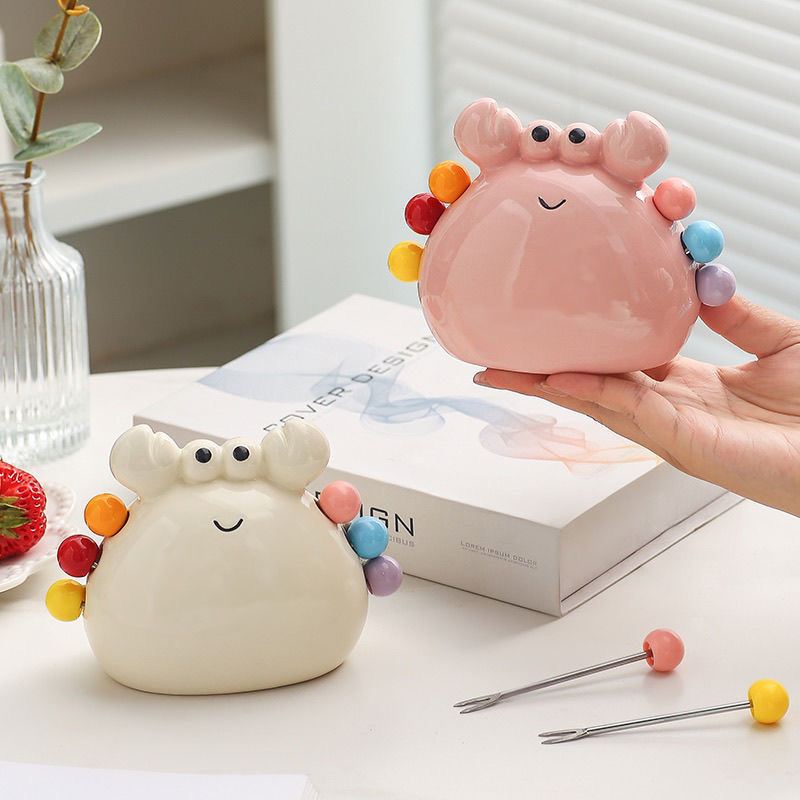 Stylish Ceramic Desktop Organizer for Mini Forks and Fruit Tools