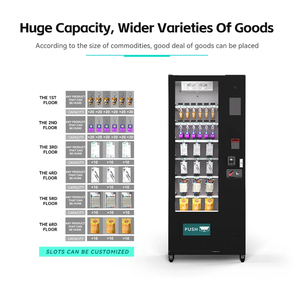 Shengma 36-Spring Spiral Vending Machine Supports Coin Bill and Credit Card Payment