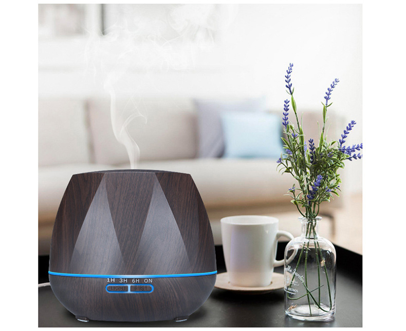 500ml Wood Grain Home Electric Rechargeable Essential Oil Aroma Fragrance Diffuser with RGB LED Light