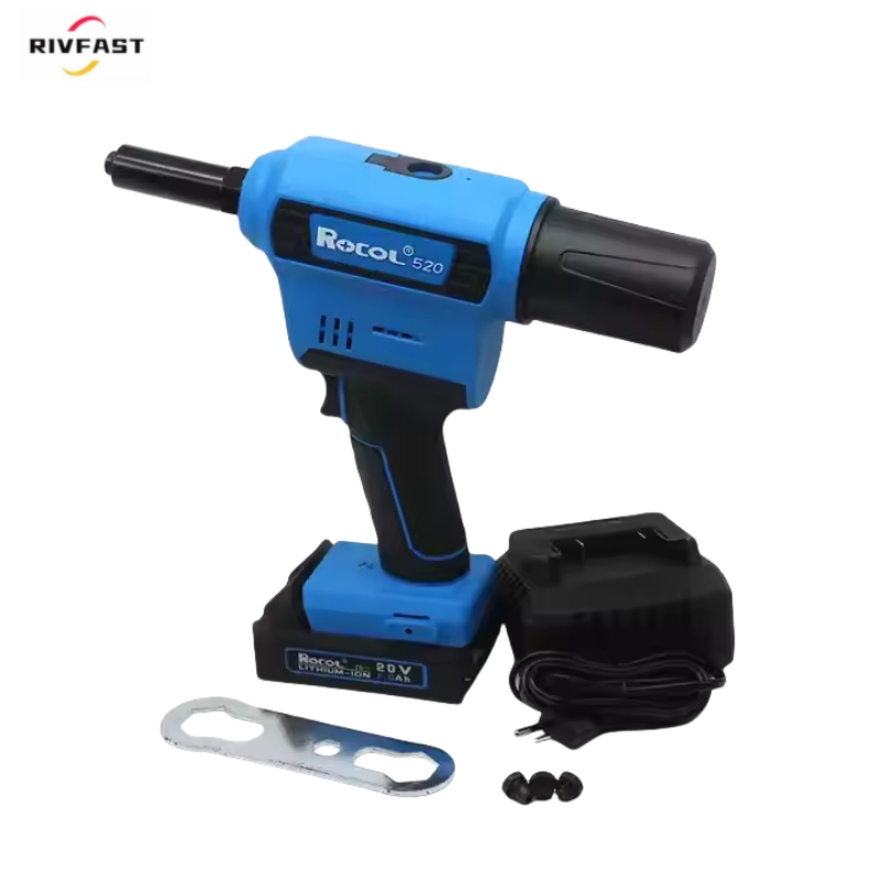 Rl-520 Lithium Battery Rivet Gun 2.4mm-4.8mm 18V 20V Handheld Riveter Electric Powered Riveting Tool